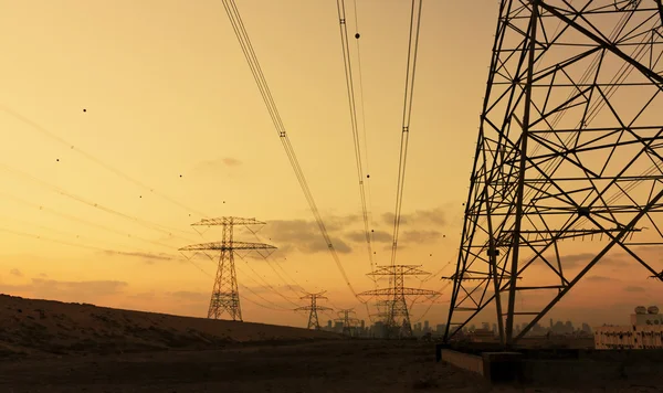 Líneas eléctricas de alto voltaje — Foto de Stock