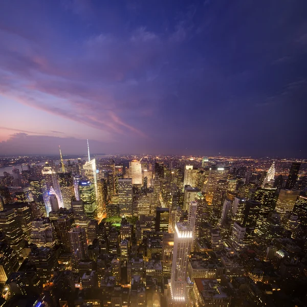 Manhattan solnedgång Stockfoto