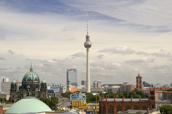 The City of Berlin, with the Cathedral, the Television Tower and the Red City Hall