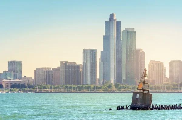 De boei in lake michigan — Stockfoto