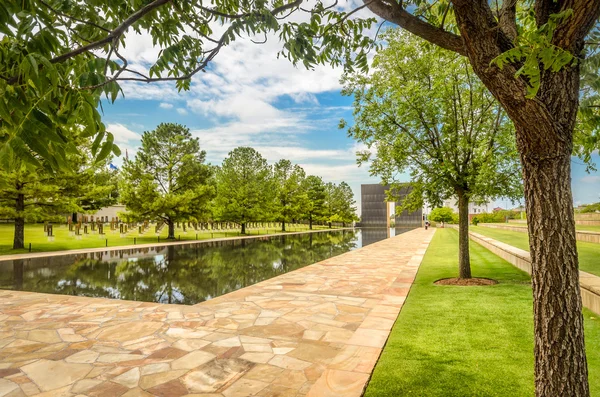 俄克拉荷马州国家纪念碑的水池 图库图片