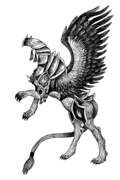 Animal mítico na armadura Imagem De Stock