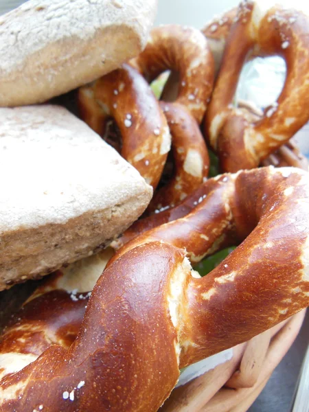 Pretzels and Bread — Stock Photo, Image