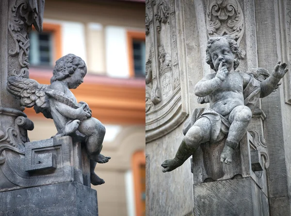 Een standbeeld van een engel baby in wroclaw — Stockfoto
