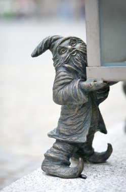 cüce heykeli, wroclaw, Polonya