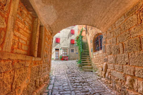 Croatia, Bale. The historic street in the old town — Stock Photo, Image