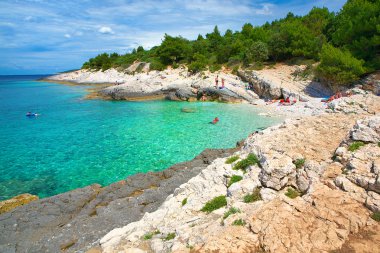 Hırvatistan, Istria. güzel mavi Körfezi