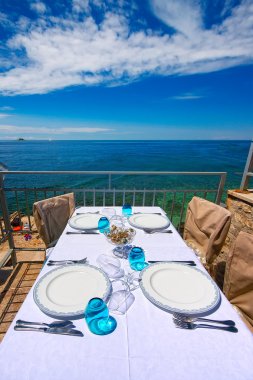 Hırvatistan, rovinj. Adriyatik üzerinde Restoran manzarası