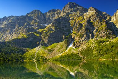 Tatra Dağları, Polonya. Peyzaj dağlar deniz göz yukarıda