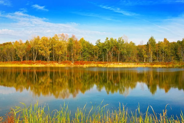 Autumn landscape on the lake. — Stock Photo, Image