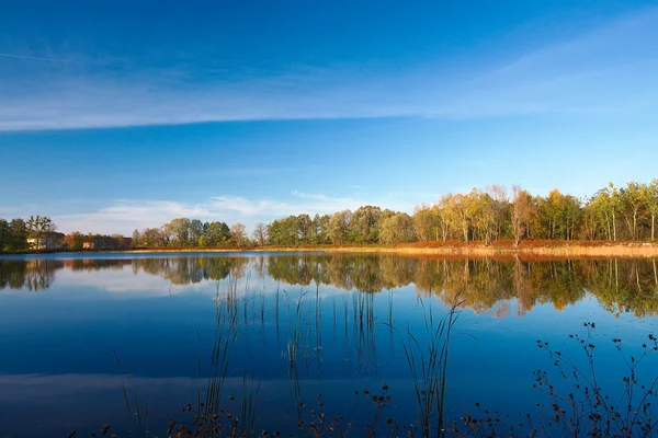 Landscape of a lake in the fall. — Stock Photo, Image