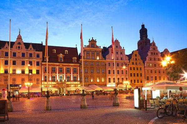 Piac tér. Wroclaw, Lengyelország. — Stock Fotó