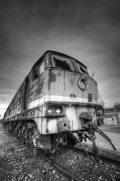 난파 기관차 스톡 사진
