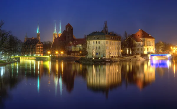 Wroclaw, gece — Stok fotoğraf