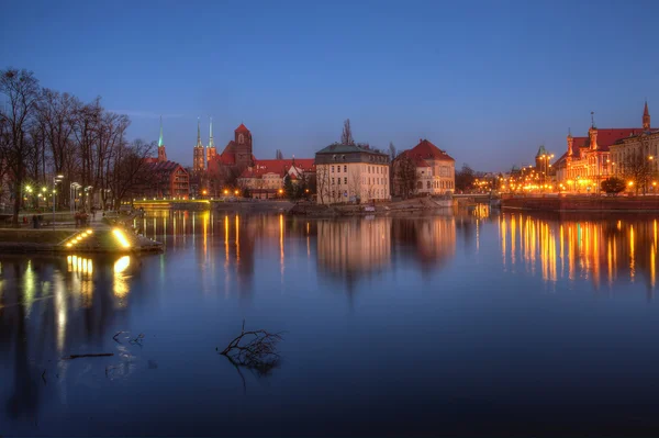 Wroclaw nachts — Stockfoto