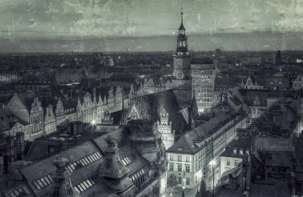 Wroclaw market square retro style — Stock Photo, Image