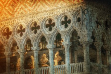 retro tarzı Doge Sarayı Mimari Detaylar