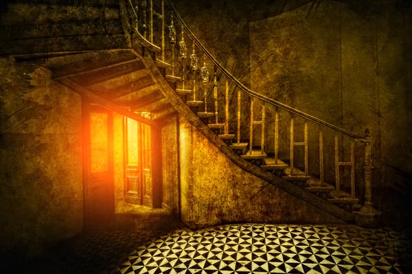 retro tarzı klasik merdiven