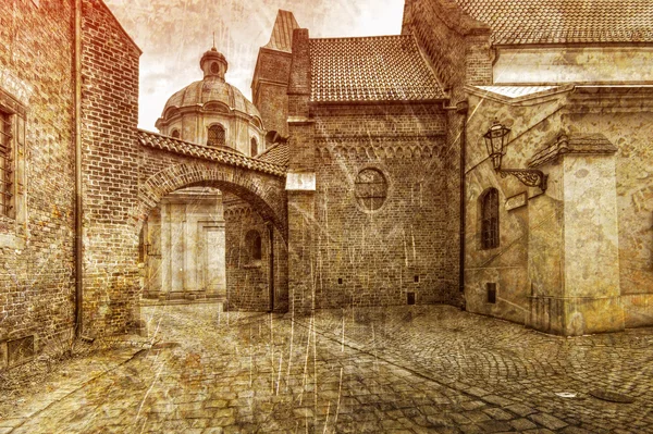 Die Straßen der Dominsel im Retro-Stil Breslau, Polen. — Stockfoto