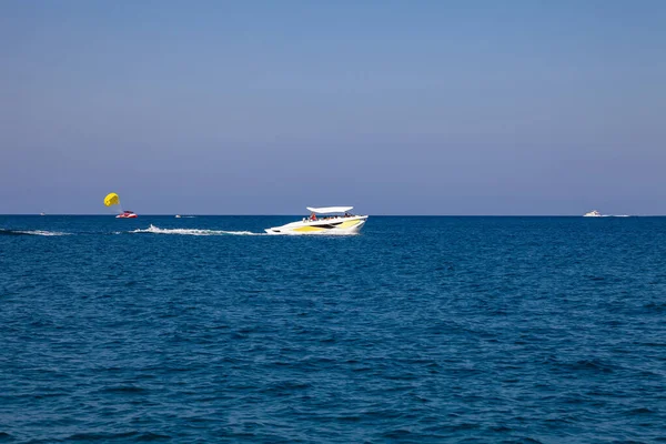 Friendship Luxury Vacation Luxury Motor Boat Turkey Yachts Shipyard Sea — Stock Photo, Image