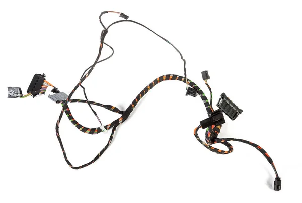 Cavo Fili Opacizzati Diversi Colori Con Connettori Nel Cablaggio Elettrico — Foto Stock