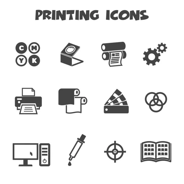 Iconos de impresión — Vector de stock