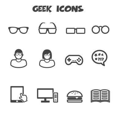 Geek icons clipart