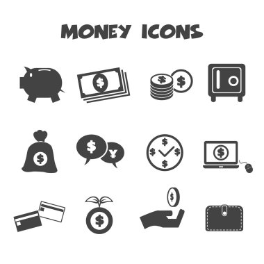 Money icons clipart