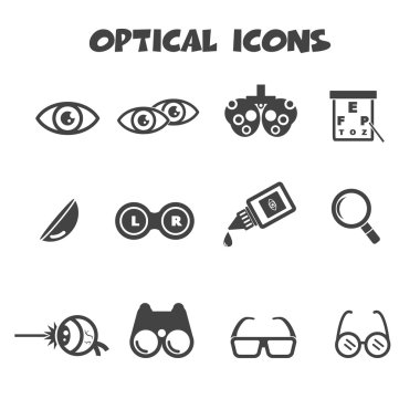Optical icons clipart