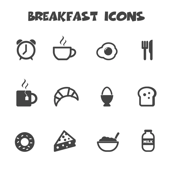 Breakfast icons — Stock Vector