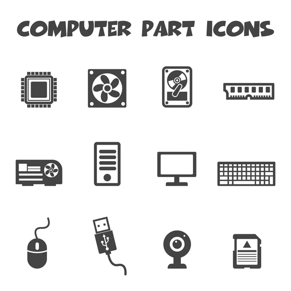 Iconos de piezas de ordenador — Vector de stock