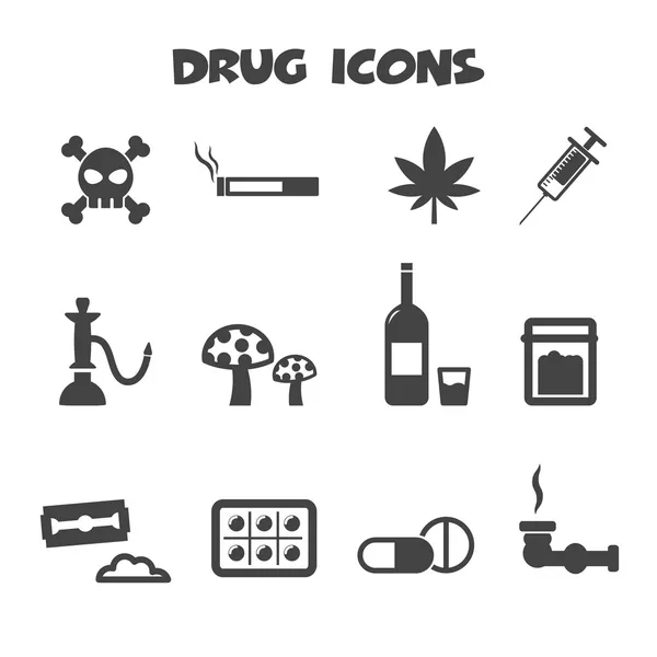 Iconos de drogas — Vector de stock