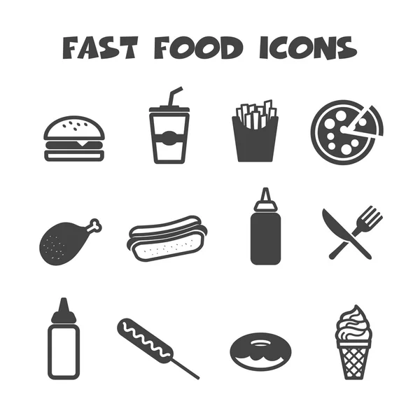 Ikony Fast Food — Wektor stockowy