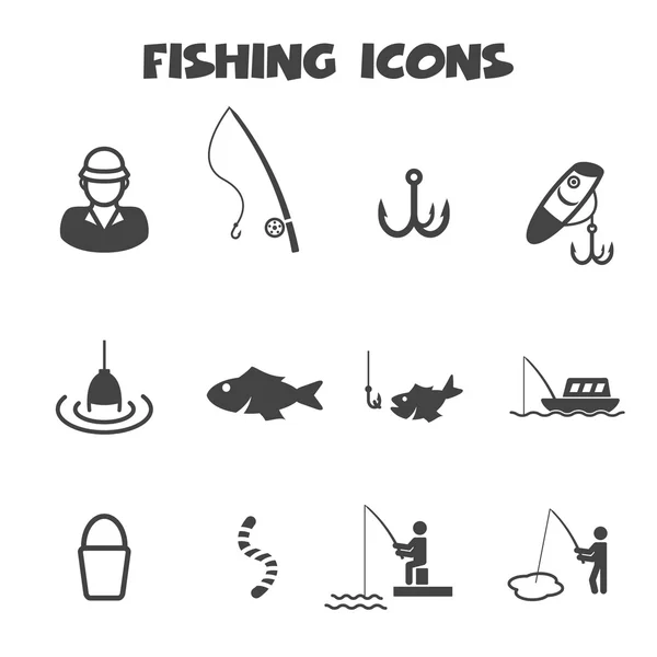 Icônes de pêche — Image vectorielle