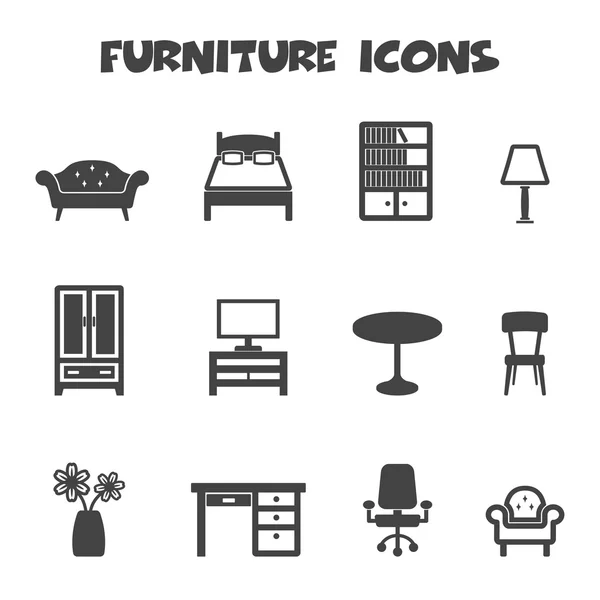 Iconos de muebles — Vector de stock