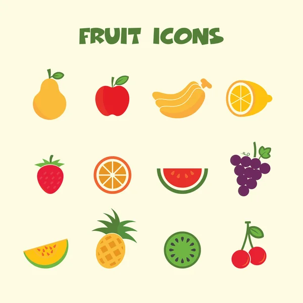 Fruit icons — Stock Vector