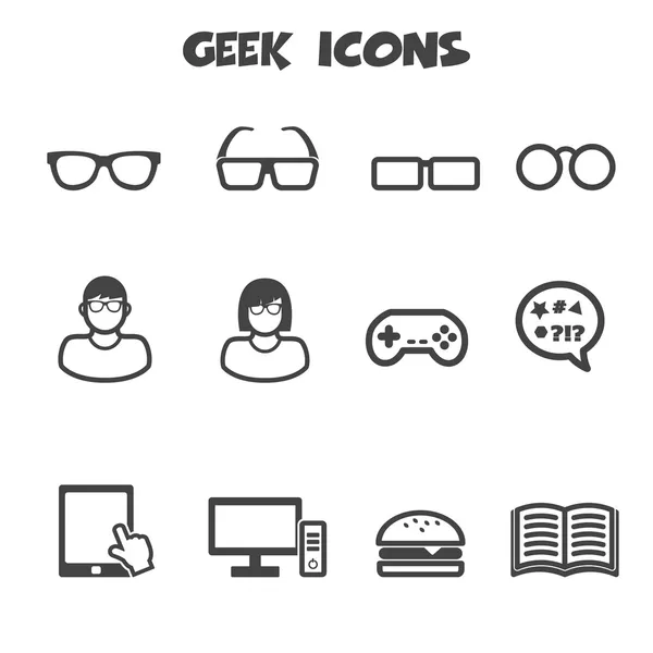 Ícones geek — Vetor de Stock