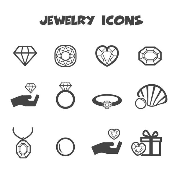 Iconos de joyería — Vector de stock