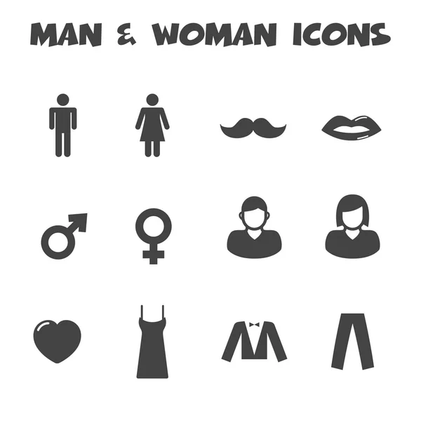 Man en vrouw pictogrammen — Stockvector