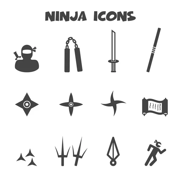 Ninja ikony — Stockový vektor