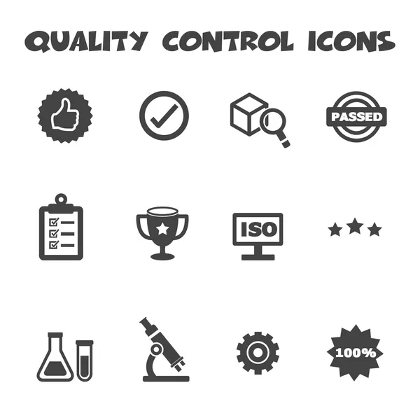 Iconos de control de calidad — Vector de stock