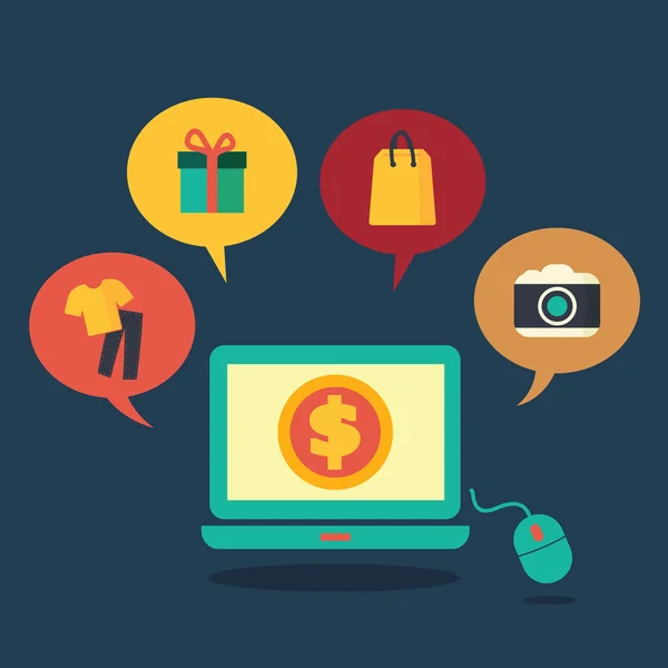 Концепция покупок онлайн — стоковый вектор