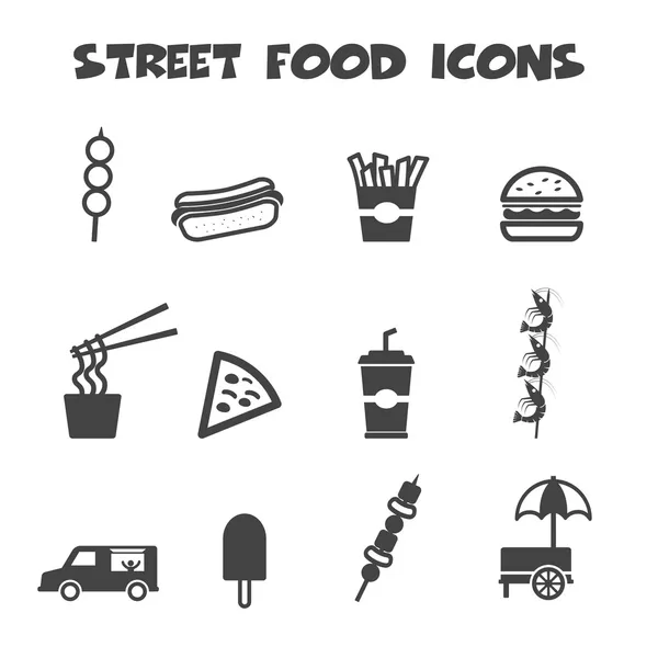 Iconos de comida callejera — Vector de stock