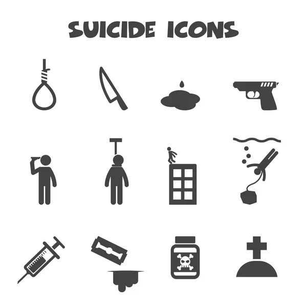 Iconos suicidas — Vector de stock