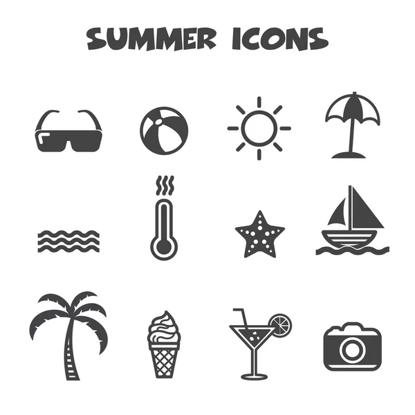 Iconos de verano — Vector de stock