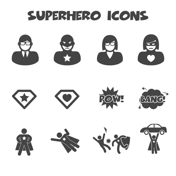 Iconos de superhéroe — Archivo Imágenes Vectoriales