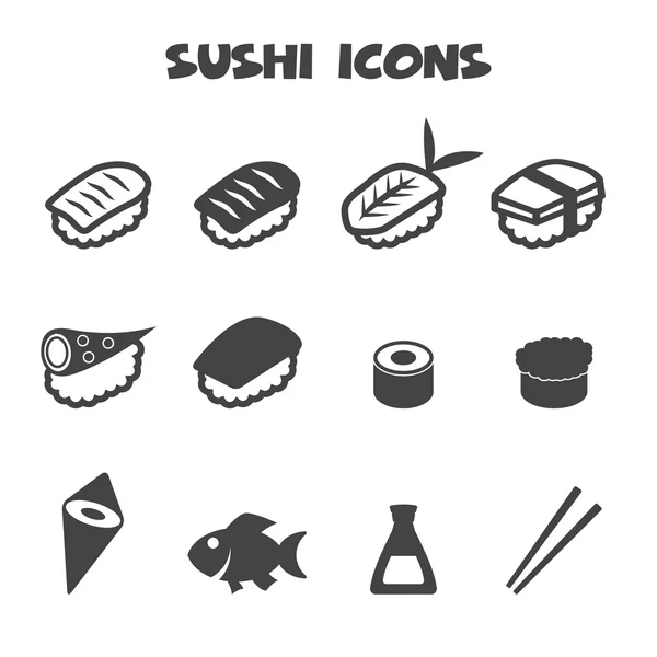 Icônes Sushi — Image vectorielle