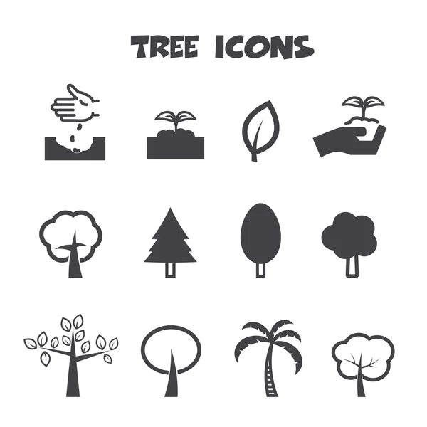 Iconos de árboles — Vector de stock