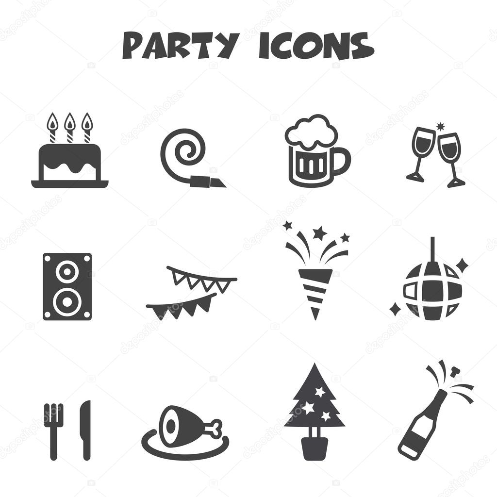 Iconos de fiesta vector, gráfico vectorial © tulpahn imagen 47397985
