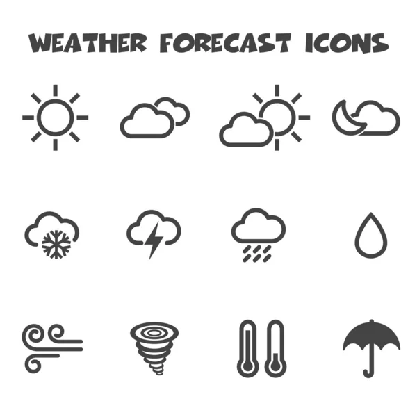 Iconos de pronóstico del tiempo — Vector de stock